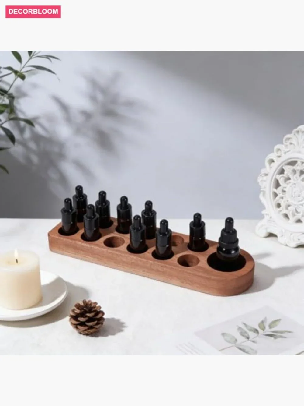 13-Slot Wooden Essential Oil Organizer Storage Case Display
